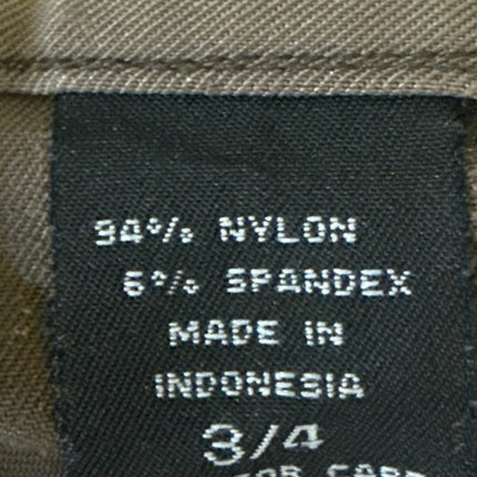 Express Women's Brown Tan Straight Leg Mid Rise Stretch Trousers Pants Size 3/4