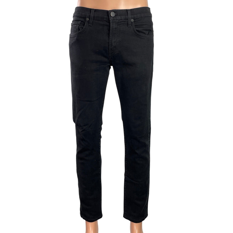 J Brand Indigo Will Bleed Black Mid Rise Skinny Leg Denim Jeans Pants Size 32