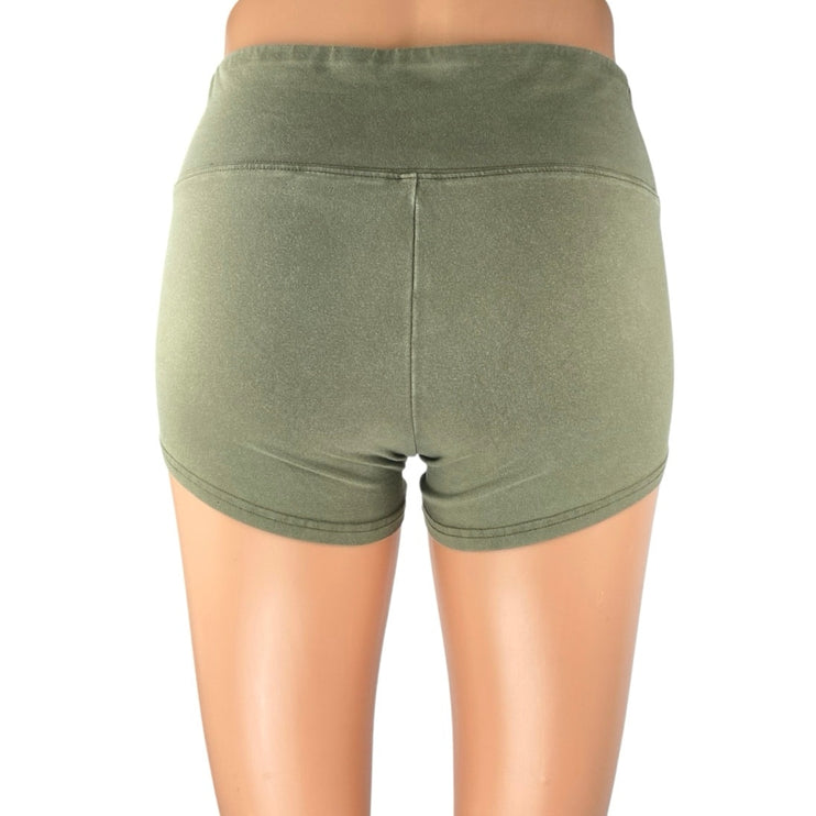 Aritzia TNA Women's Green Low Rise Activewear Fitness Yoga Gym Biker Shorts Sz S