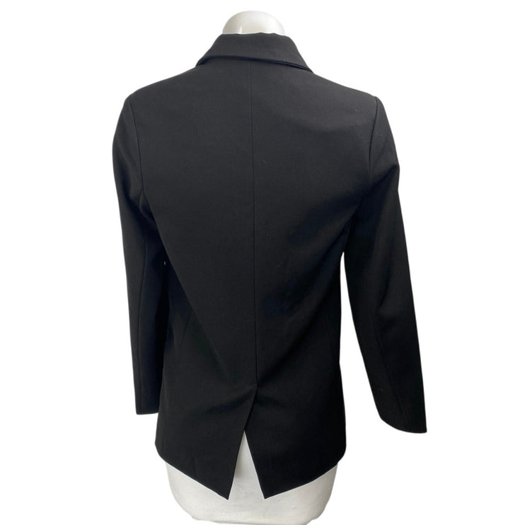 Edit by Nine Women's Black Notch Collar Button Long Sleeve Blazer Coat Jacket S
