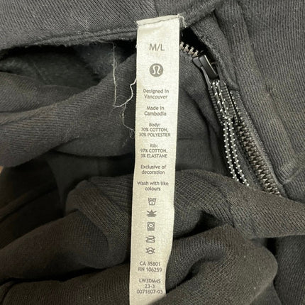 Lululemon Scuba Black Activewear Oversized Half Zip Hoodie Hooded Sweatshirt M/L
