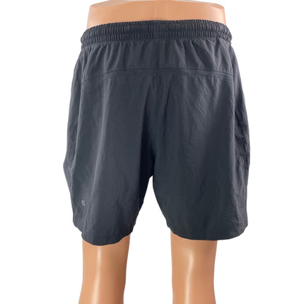 Lululemon Men's Black Pull On Pocket Workout Gym Running Athletic Shorts Size L