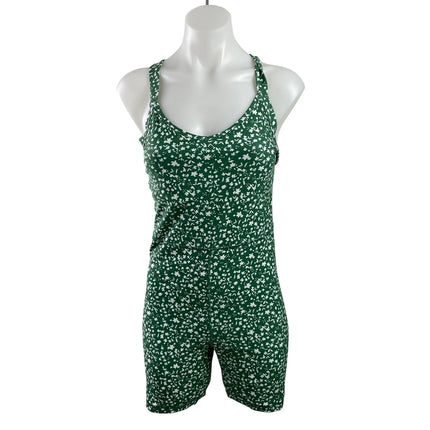 NEW Old Navy Active Green Sleeveless Racerback Floral Jumpsuit Romper Size M