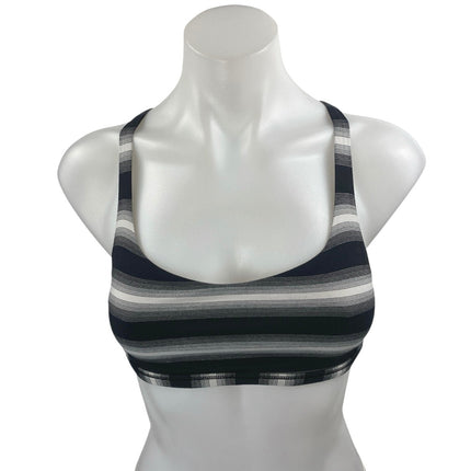 Lululemon Free To Be Wild Black Striped Sleeveless Strappy Sports Bra Crop Top 4