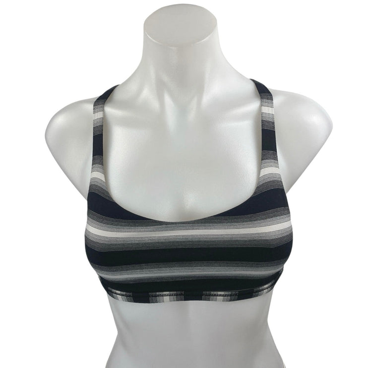 Lululemon Free To Be Wild Black Striped Sleeveless Strappy Sports Bra Crop Top 4
