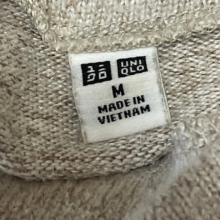 Uniqlo Women's Cream Tan Knit Turtle Neck Long Sleeve Pullover Sweater Top Sz M