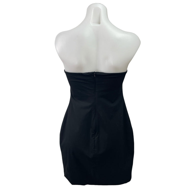 By The Way Black Sleeveless Strapless Mini Bodycon Bandeau Tube Tank Dress Sz S