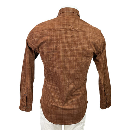 Bonobos Men's Brown Slim Fit Plaid Long Sleeve Button Down Shirt Top Size S