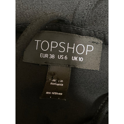 Topshop Women's Black Sleeveless Scoop Neck Open Back Cami Tank Mini Dress Sz 6