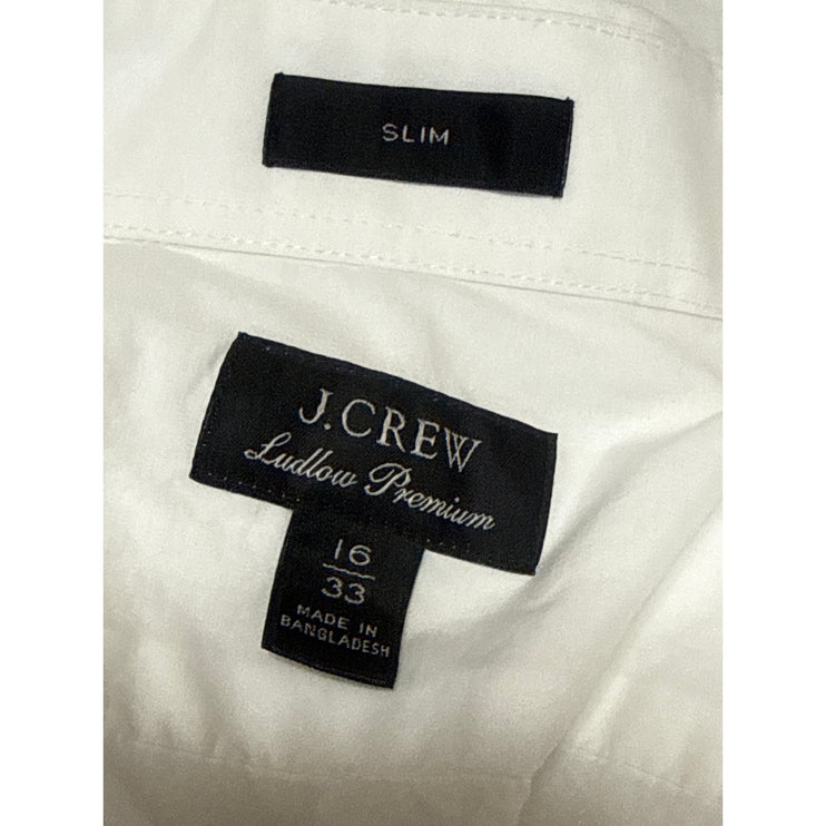 J.Crew Ludlow Men's White Collared Long Sleeve Casual Button Down Shirt Top 33