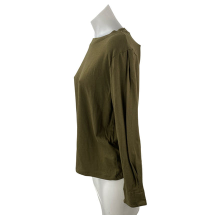 NEW Banana Republic Women's Olive Green Long Sleeve Crew Neck T Shirt Tee Top S