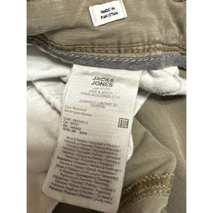 Jack & Jones Marco Beige High Rise Slim Tapered Straight Chino Khaki Pants Sz 31