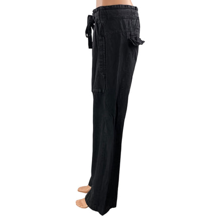 Free People We The Free Silverton Womens Black Pull On Barrel Denim Jeans Size M