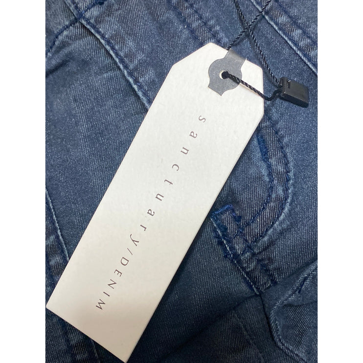 NEW Sanctuary Women's Blue Mid Rise Tapered Cropped Jogger Denim Jeans Size 26