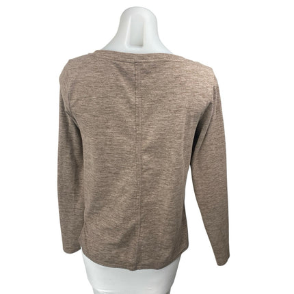 Joy Lab Women's Brown Long Sleeve Thumb Holes Activewear Tee T-Shirt Top Size XS