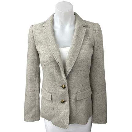 Banana Republic Hacking Women's Gray Speckled Button Blazer Coat Jacket Size 0