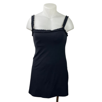YPB Abercrombie & Fitch Studio Flex Black Sleeveless Ruffle Mini Tank Dress L