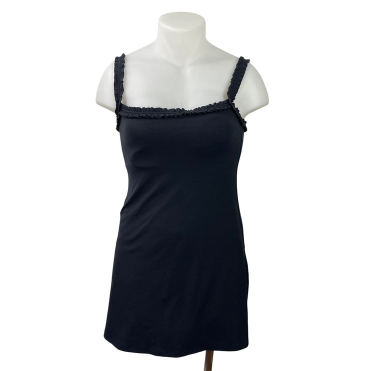 YPB Abercrombie & Fitch Studio Flex Black Sleeveless Ruffle Mini Tank Dress L