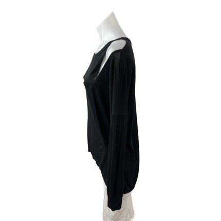 LNA Ashley Jane Cold Shoulder Crew Neck Long Sleeve Slim T-Shirt Blouse Top Sz S