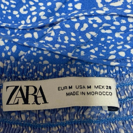 Zara Blue Sleeveless Corset Bustier Knot Slit Cami Tank Sheath Midi Dress Size M