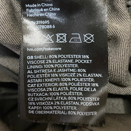 H&M Women's Gray High Waisted Pleated Wide Leg Trousers Dress Pants Size XS