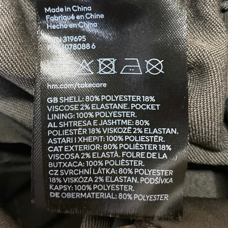 H&M Women's Gray High Waisted Pleated Wide Leg Trousers Dress Pants Size XS