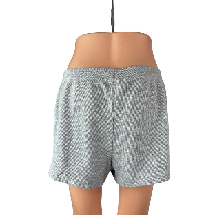 Aritzia Sunday Best Women's Gray High Rise Waffle Knit Thermal Lounge Shorts L
