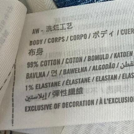 Abercrombie & Fitch Blue Distressed Frayed High Waist Denim Jeans Mom Shorts 25