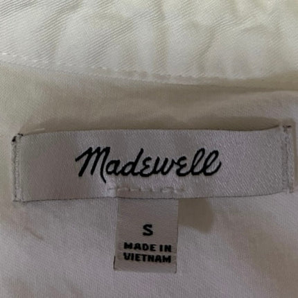 Madewell Women's White Short Sleeve Collared Casual Button Down Shirt Top Size S