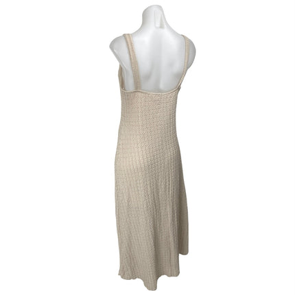 Jessica Simpson Beige Sleeveless Eyelet Knit V Neck Cami Tank Midi Dress Size L