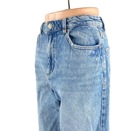 Garage Women's Blue Distressed High Waisted Wide Leg Baggy Denim Jeans Size 7