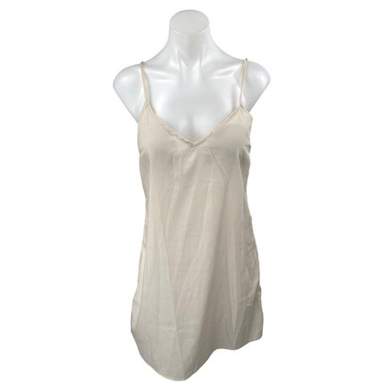 En Saison Beige Sleeveless V Neck Cami Camisole Tank Mini Slip Dress Size M