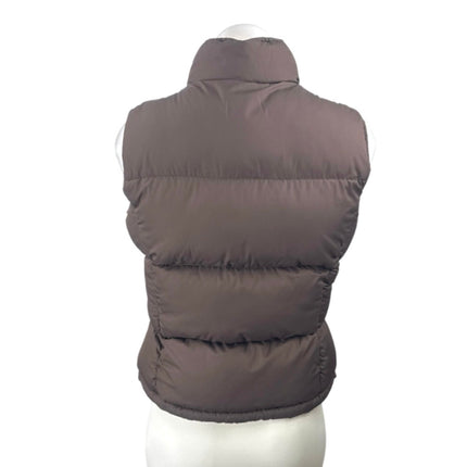 Big Chill Womens Brown Cream Reversible Zip Up Puffer Quilted Vest Jacket Size 8