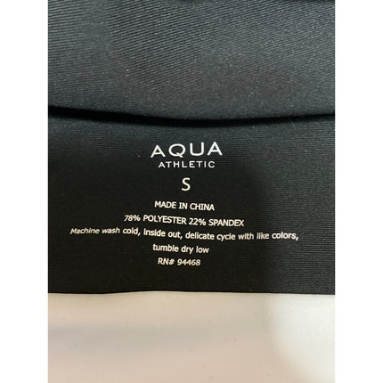 Aqua Athletic Black Activewear Yoga Sports Bra Tank Top & Biker Shorts Sets Sz S