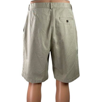 L.L. Bean Men Gray Mid Rise Straight Golf Chino Khaki Bermuda Shorts Size 14
