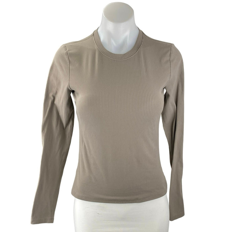 Aritzia TNA Action Women's Olive Green Long Sleeve Activewear Tee T-shirt Top S