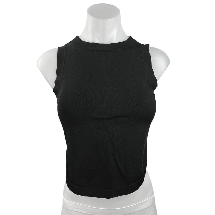 Intermix Women's Black Crew Neck Sleeveless Pullover Sports Blouse Top Size S