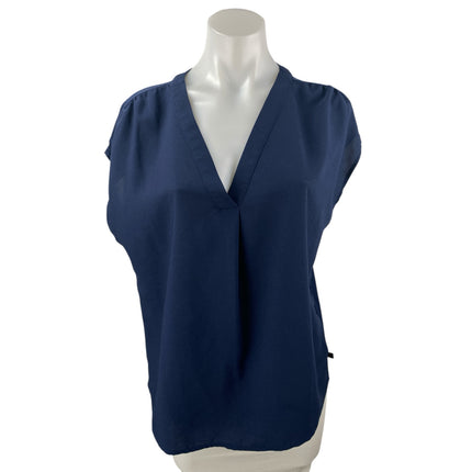 Banana Republic Women's Navy Blue Drop Sleeve V Neck Shirt Blouse Top Size M