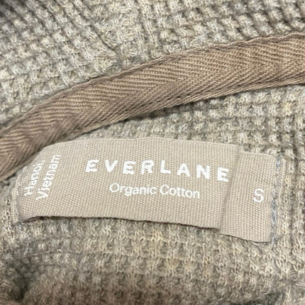 Everlane Beige Tan Waffle Knit Long Sleeve Hooded Hoodie Sweatshirt Sweater Sz S