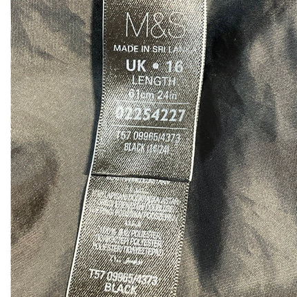 M&S Marks & Spencer Black High Waisted Slit Career Pencil Mini Skirt Size 12