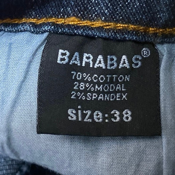 NEW Barabas Men's Blue Straight Leg Mid Rise Medium Wash Denim Jeans Size 38