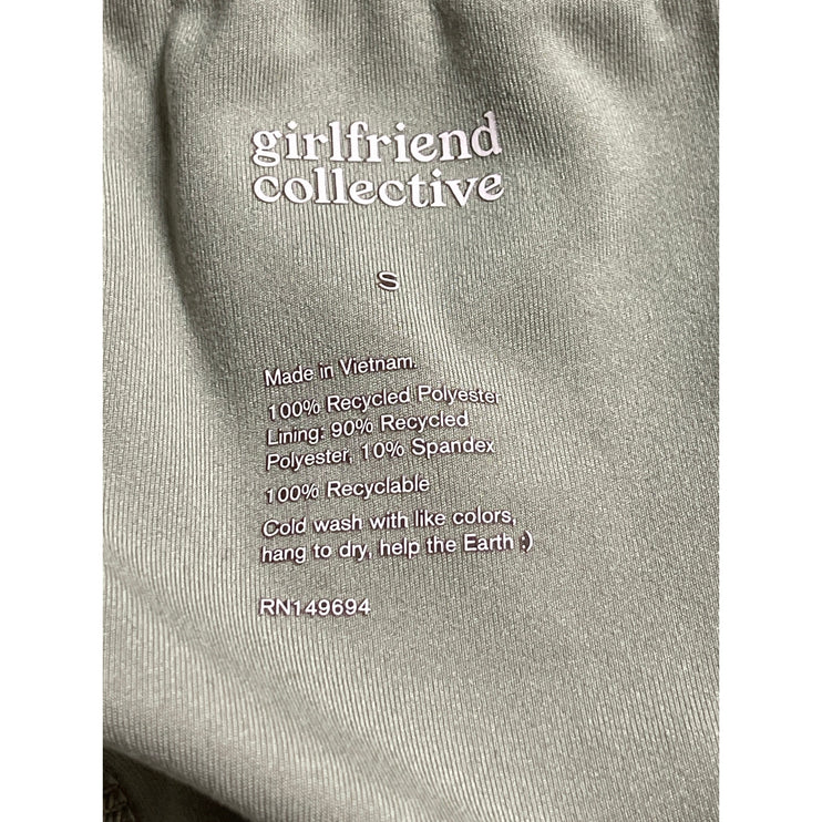 Girlfriend Collective Green High Rise Elastic Waist Activewear Mini Shorts Sz S