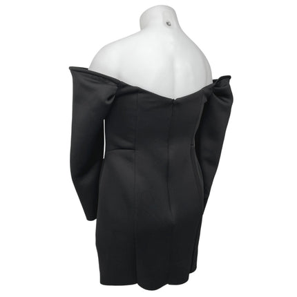 ASOS Black Off The Shoulder Tux Double Breasted Long Sleeve Sheath Mini Dress 16