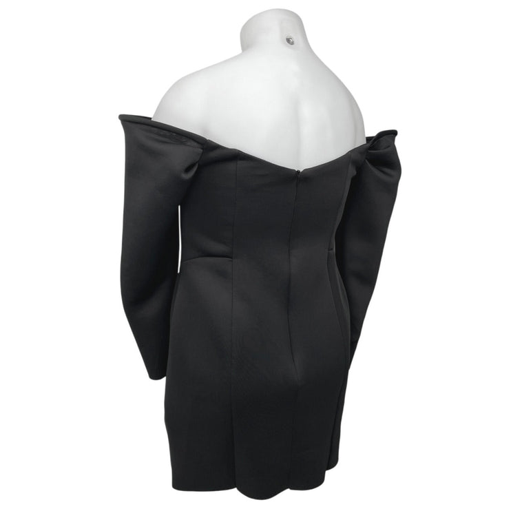 ASOS Black Off The Shoulder Tux Double Breasted Long Sleeve Sheath Mini Dress 16