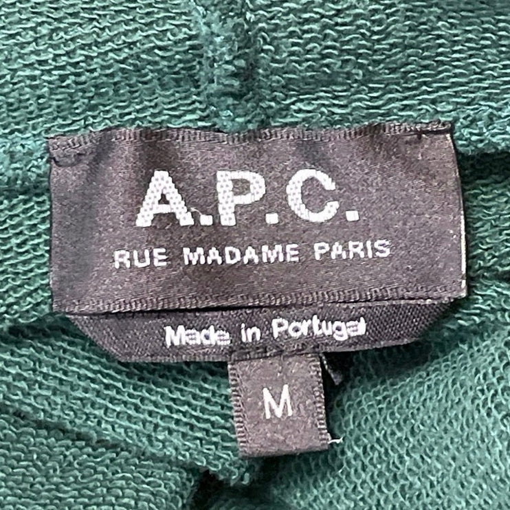 A.P.C Womens Green Long Sleeve Hoodie Hooded Pullover Sweater Sweatshirt Top M