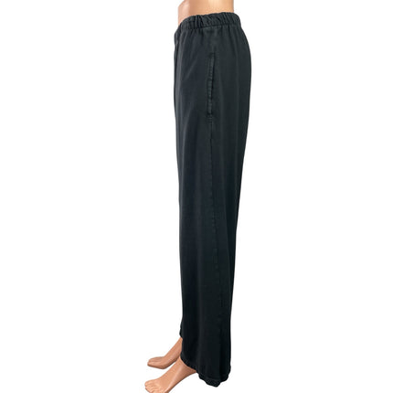Brandy Melville Womens Black High Waisted Pull On Wide Leg Trousers Pants Size M
