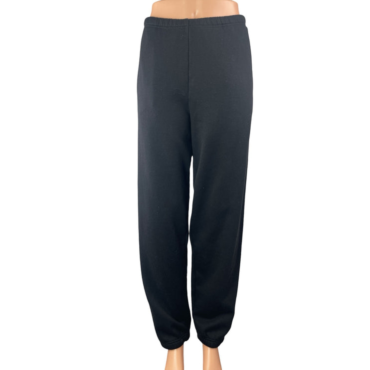 Skims Women's Black High Rise Loose Fit Lounge Straight Jogger Trousers Pants L