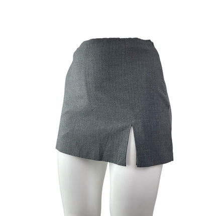 Zara Women's Gray Slit High Rise Slim Fit Mini Straight Pencil Skort Skirt Sz XL