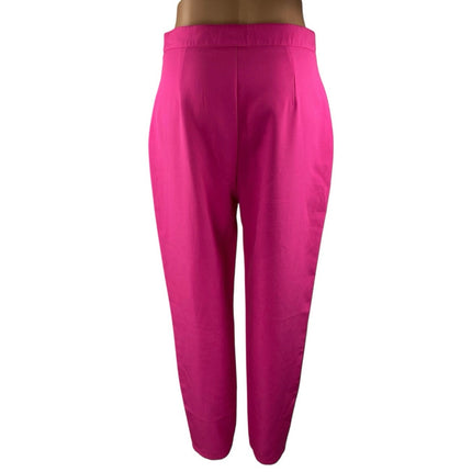 Missguided Women's Pink High Waisted Pleated Tapered Trousers Pants Size 8