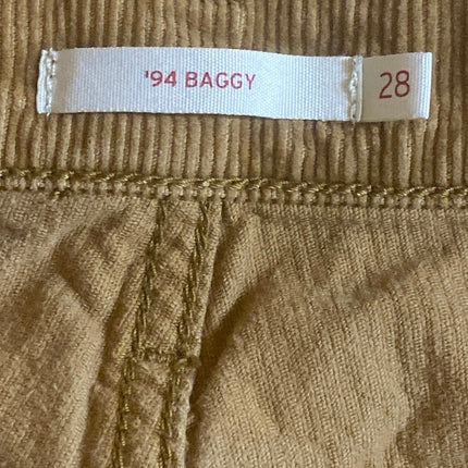 Levi's 94 Baggy Women's Tan Corduroy High Rise Wide Leg Trousers Pants Size M